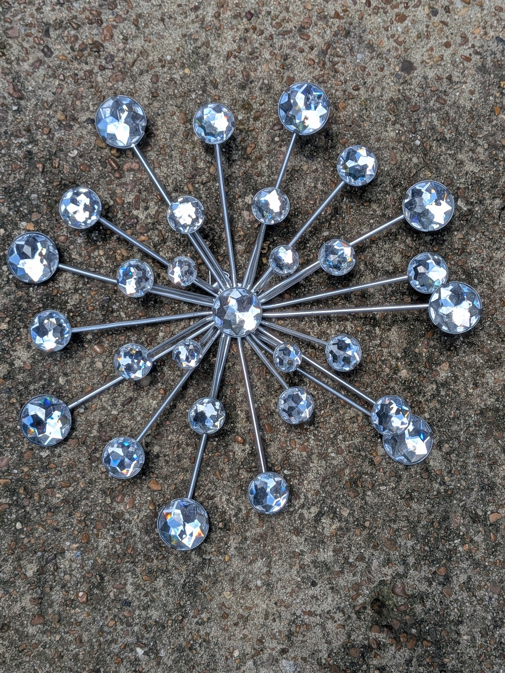 Crystal Burst Decorative Wall Accent Set of 2 - Silver